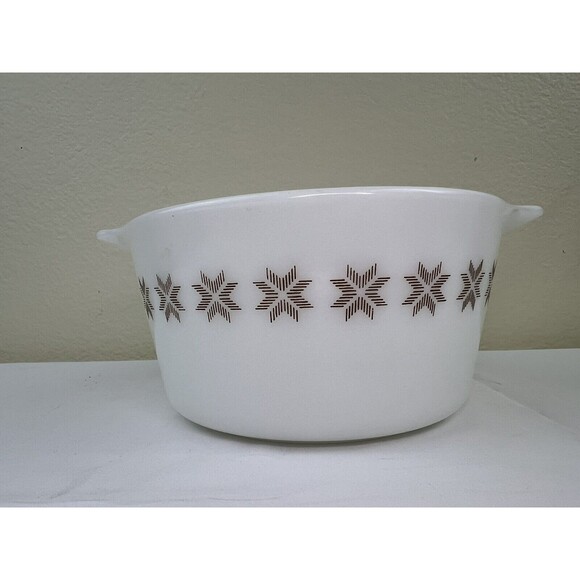 PYREX Town and Country Design #473 1 Quart Casserole Dish Cinderella Brown Star - Picture 2 of 9